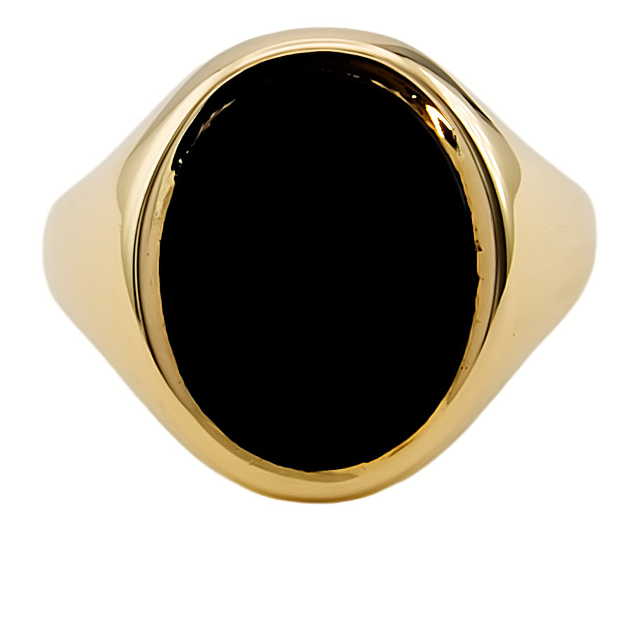 9ct Gold Onyx Signet Ring size P